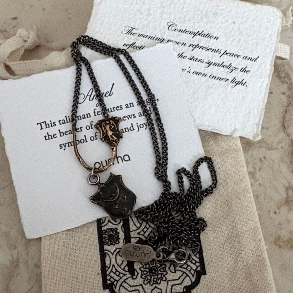 Pyrrha “Angel” Talisman Charm Holder Necklace Sterling Silver + Talisman